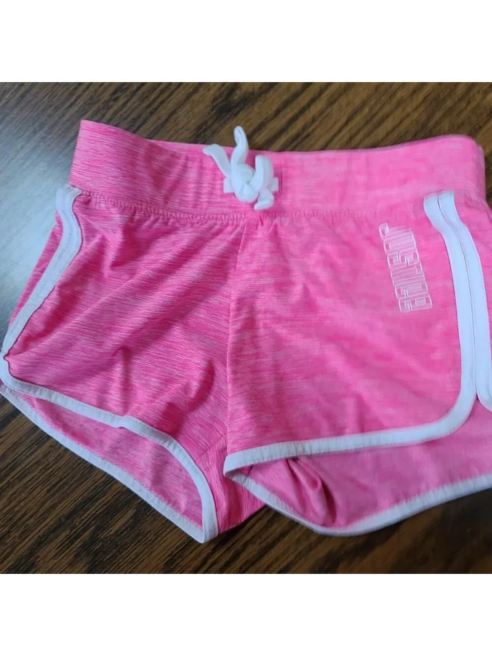 Justice Girls Varsity Metallic Gym Shorts Size 7